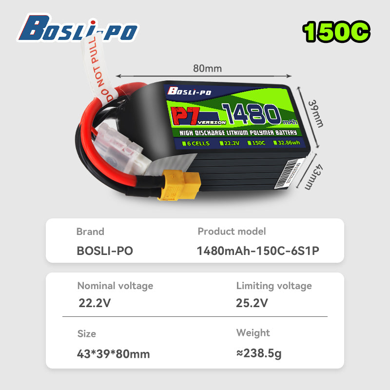 Boslipo P7 Version 1480mAh 150 - Drone Racing Battery review and price